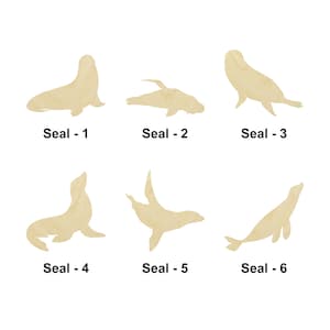 Seal Sea animal - Plusieurs tailles - Découpe au laser Des formes de découpe de bois non finies | Décoration intérieure | Cadeau de décoration