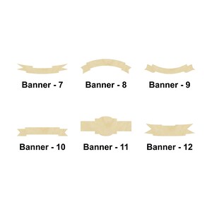 Banner-ruban- formes - Plusieurs tailles - Formes en bois brut découpées au laser | Décoration d'intérieur | Cadeau déco | enseigne en bois