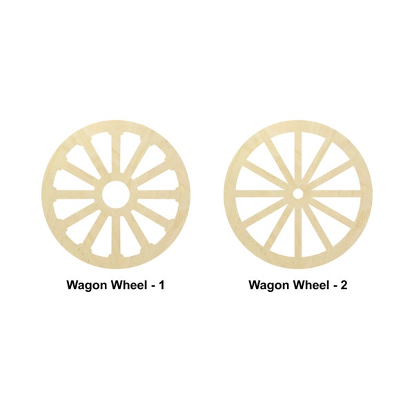 Wagon Wheel Shape - Multiple Sizes- Laser Cut Unfinished Wood Cutout Shapes | Home Decoration Gift | Kitchen utensil shape
