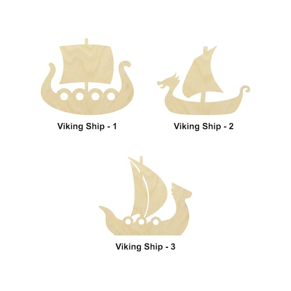 Viking Ship wooden Shape - Multiple Sizes- Laser Cut Unfinished Wood Cutout Shapes | Home Decoration Gift | Art or sea lover gift