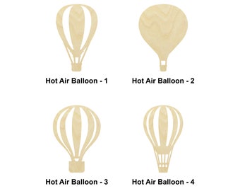 Hot air balloon Shape - Multiple Sizes- Laser Cut Unfinished Wood Cutout Shapes | Home Decoration Gift | Art or Sports lover gift