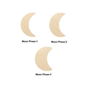 Moon Shape- Moon Phase - Multiple Sizes - Laser Cut Unfinished Wood Cutout Shapes | Home decor | Canadian Decor | Decoration Gift