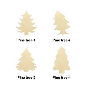 Albero di pino di Natale - Dimensioni multiple - Forme ritagliate in legno non finito tagliate al laser / Decorazioni per la casa / Decorazioni natalizie / Cartelli in legno intercambiabili