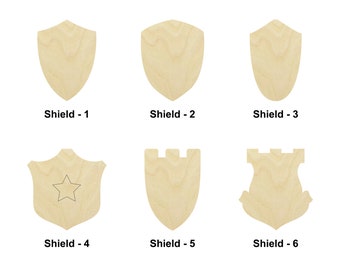 Shield Soldier or Knight Shape - Multiple Sizes - Laser Cut Unfinished Wood Cutout Shapes | Home Decoration Gift | Art  lover gift