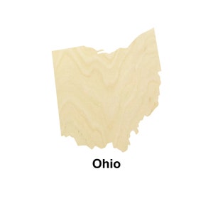 Ohio State Map Holzform - Mehrere Größen - Laser cut Unfertige HolzAusschnitt Formen | Wohndekoration Geschenk | USA-Bundesstaaten Handwerk
