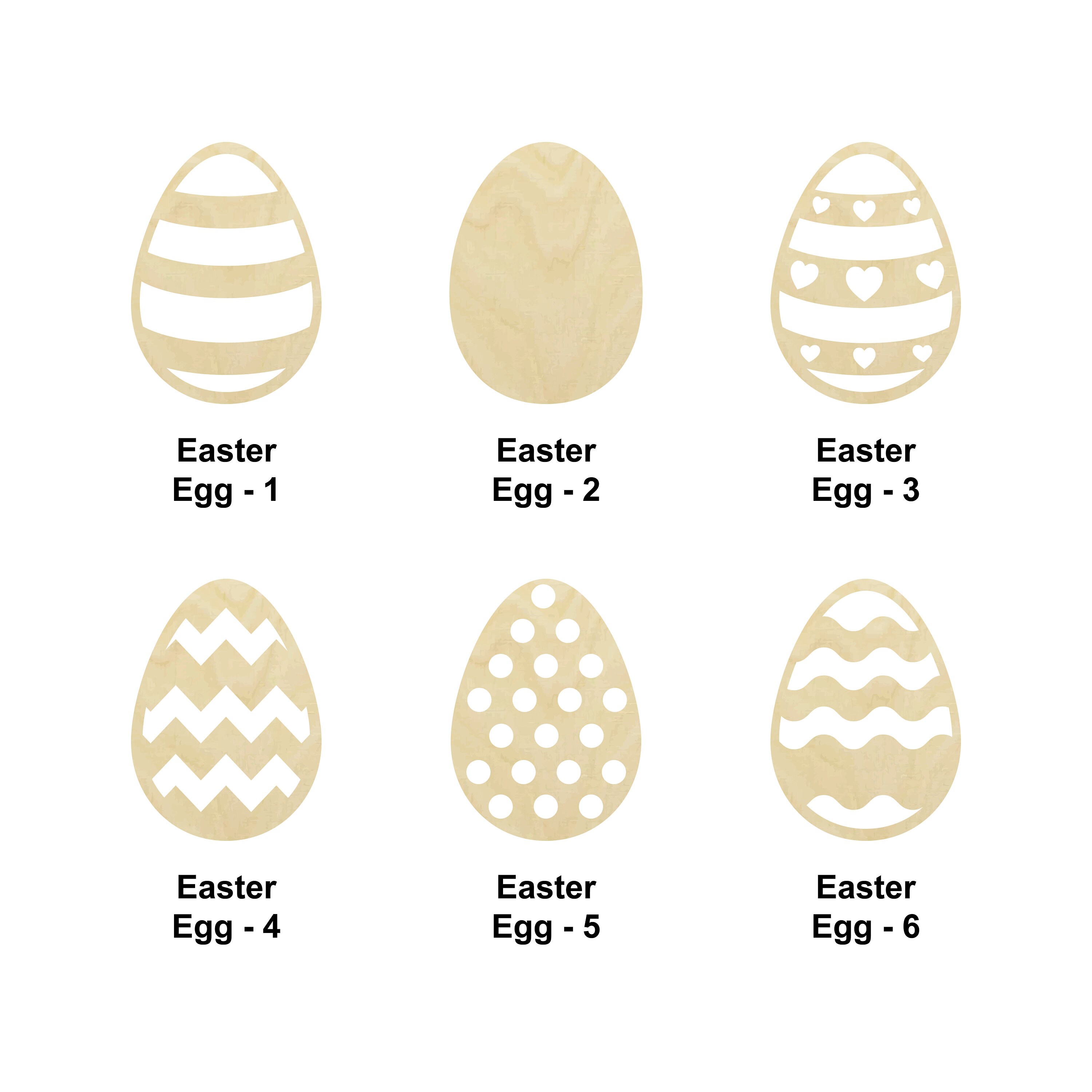 Laser Cut - Easter Eggs - Baltic Birch Set of 4 Laser Cut - Easter Eggs - Baltic Birch Set of 4