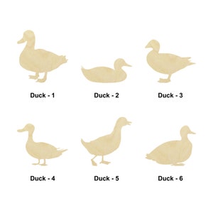 Canard - Forme d'animal marin/lac-Plusieurs tailles - Formes de bois brut découpées au laser | Cadeau de décoration d'intérieur | Plaque en bois interchangeable