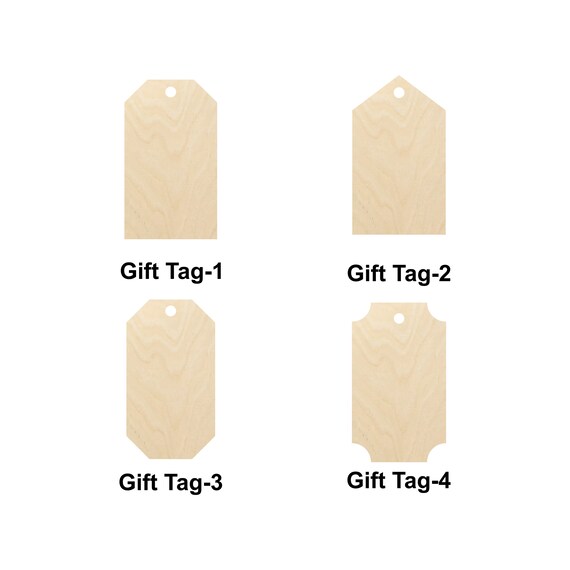Gift Tag - Laser Cut Out Unfinished Wood Craft Shape TAG3 Gift Tag - Laser Cut Out Unfinished Wood Craft Shape TAG3
