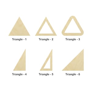 Forme triangulaire en bois à géométrie triangulaire - Plusieurs tailles - Formes de bois brut découpées au laser | Cadeau de décoration d'intérieur | Cadeau amateur d'art