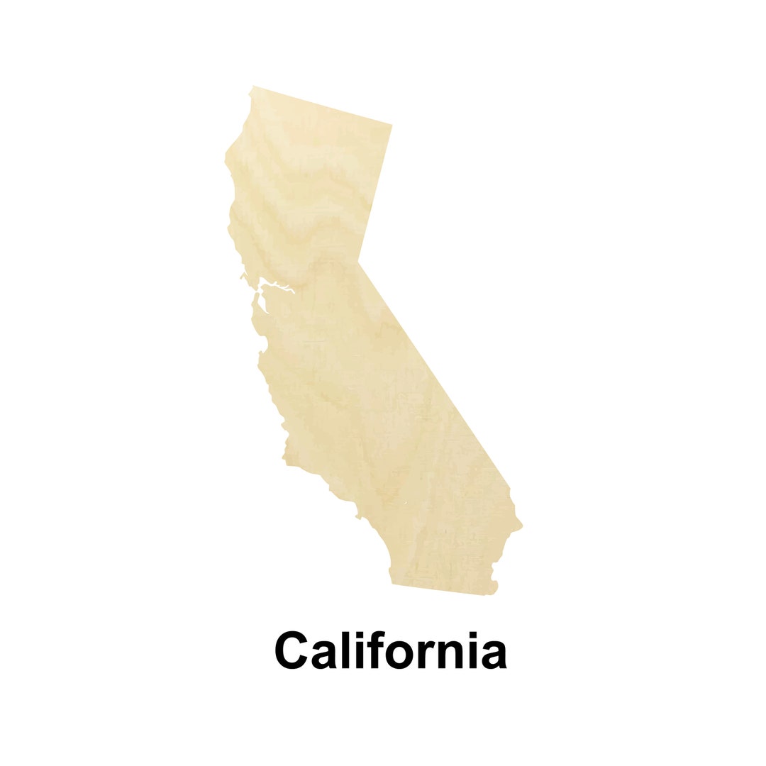 Califormia Shape California State Map Wooden Shape - Multiple Sizes- Laser Cut ...