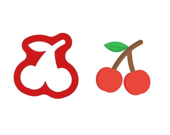 Cherries Cookie Cutter / Cherries Clay cutter / Cherries Polymer cutter / High quality cutter (made from Food safe PLA)