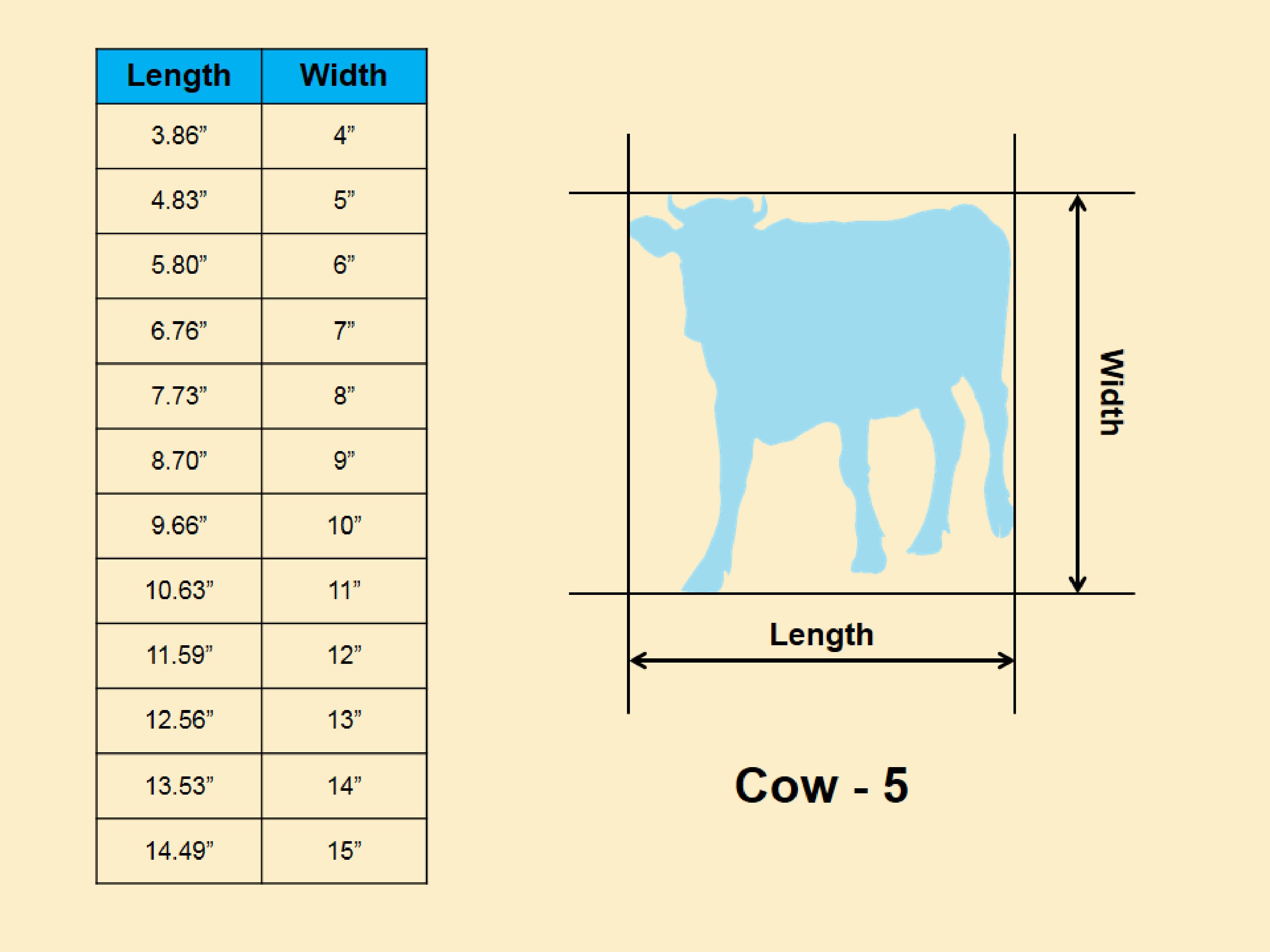 Rectangular Cow Cow Farm Animal- Multiple Sizes - Laser Cut Unfinished Wood Cutout ...