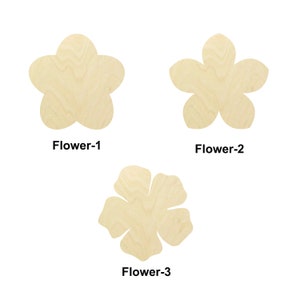 en forme de fleur - Plusieurs tailles - Formes en bois brut découpées au laser | Décoration d'intérieur | Cadeau déco
