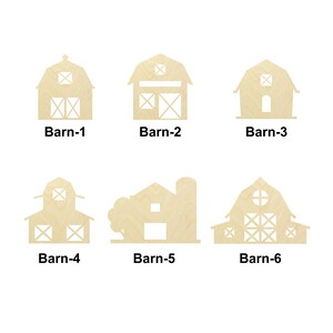Grange - Cour de ferme - Plusieurs tailles - Formes de bois brut découpées au laser | Décoration d'intérieur | Cadeau déco | Panneaux interchangeables en bois