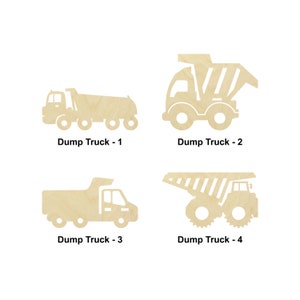 Forme de camion à benne basculante - Plusieurs tailles - Formes de bois brut découpées au laser | Cadeau de décoration d'intérieur | Plaque en bois interchangeable