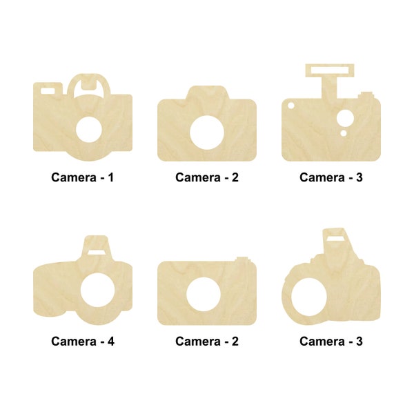 Camera Shape - Multiple Sizes- Laser Cut Unfinished Wood Cutout Shapes | Home Decoration Gift | Art lover gift