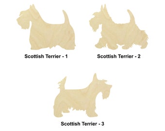 Scottish Terrier dog animal wooden Shape - Multiple Sizes- Laser Cut Unfinished Wood Cutout Shapes | Home Decoration Gift | Dog wood cutouts