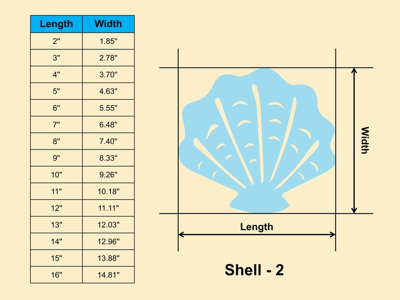 Seashell Shape Chart Shell or Sea Shell Wooden Shape - Multiple Sizes- Laser Cut Unfinished ...
