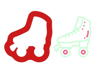 Roller Skate Cookie Cutter | Abenteuer-Cookie-Cutter | Clay Cutter | Polymer-Cutter | Hochwertiger Fräser (hergestellt aus Lebensmittelsicherheit PLA)