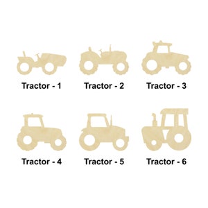 Tractor Vehicle shape - Multiple Sizes - Laser Cut Unfinished Wood Cutout Shapes | Home Decoration Gift | Farm | Interchangeable wooden sign