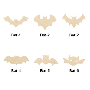 Bat Halloween - Multiple Sizes - Laser Cut Unfinished Wood Cutout Shapes | Home decor | Halloween Decor | Interchangeable wooden signs