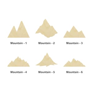 Mountain shape - Multiple Sizes - Laser Cut Unfinished Wood Cutout Shapes | Home decor | Decoration Gift | stylized representations