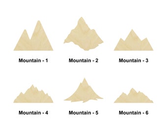 Mountain shape - Multiple Sizes - Laser Cut Unfinished Wood Cutout Shapes | Home decor | Decoration Gift | stylized representations