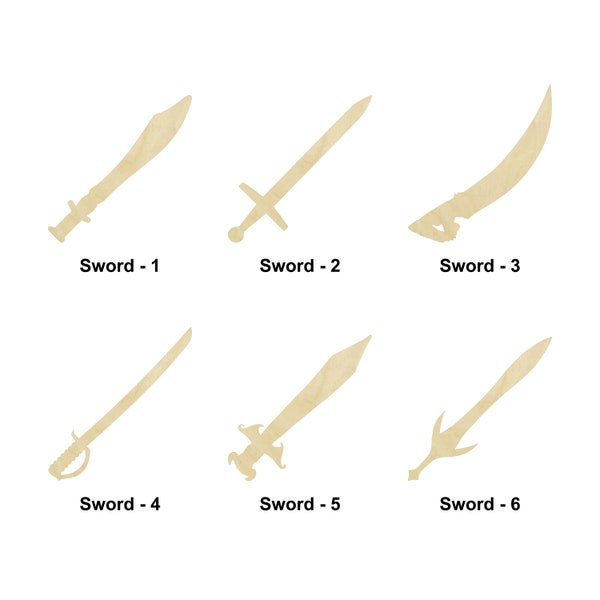 Sword shape - Multiple Sizes - Laser Cut Unfinished Wood Cutout Shape | Home Decoration | Interchangeable sign | Crafts love