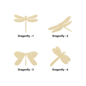 Dragonfly animal wood shape- Multiple Sizes - Laser Cut Unfinished Wood Cutout Shapes | Home Decoration Gift | Interchangeable sign