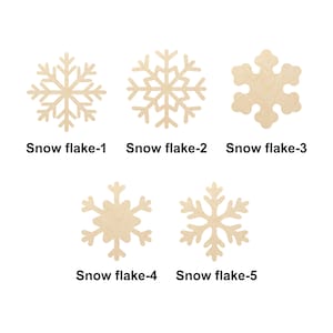 Forme de flocon de neige - Tailles multiples - Formes découpées au laser en bois inachevé | Décoration intérieure | Décor de Noël | Cadeau de décoration