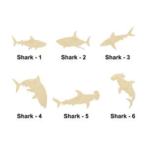 Shark fish shape - Sea animal-Multiple Sizes - Laser Cut Unfinished Wood Cutout Shapes | Home Decoration Gift | Interchangeable wooden sign
