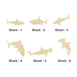 Shark fish shape - Sea animal-Multiple Sizes - Laser Cut Unfinished Wood Cutout Shapes | Home Decoration Gift | Interchangeable wooden sign