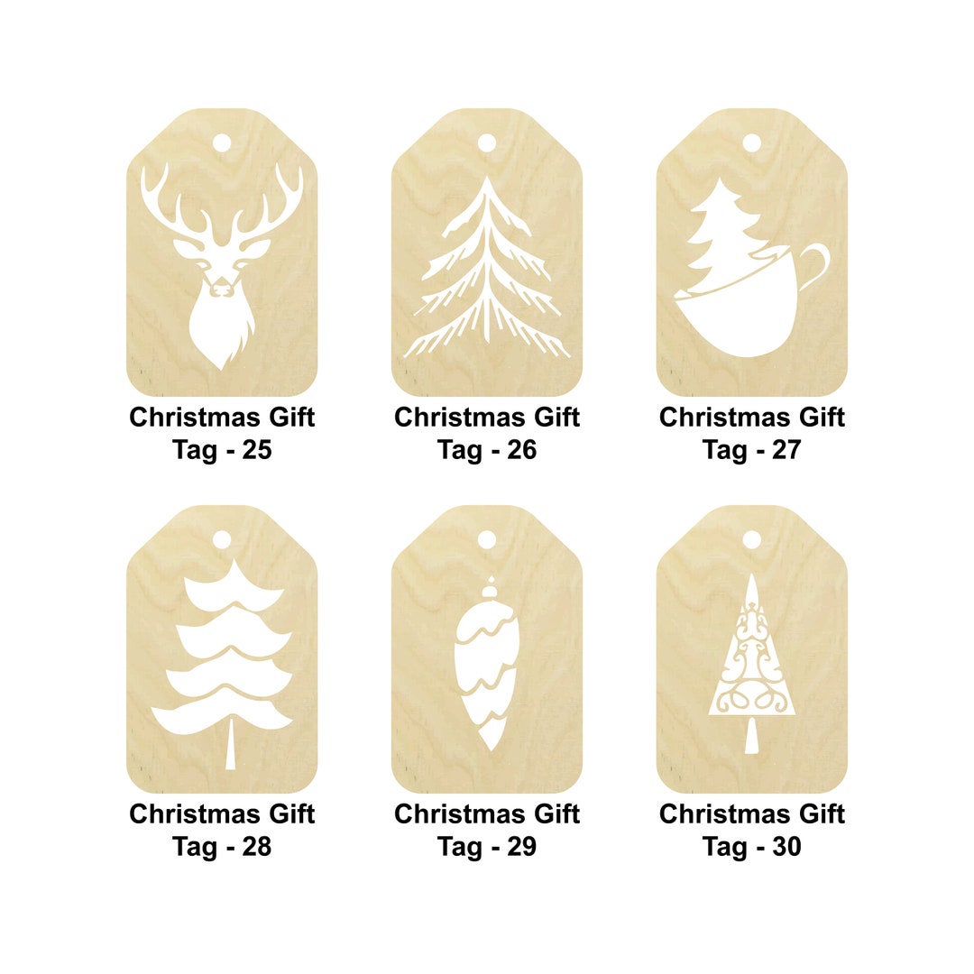 Gift Tag - Laser Cut Out Unfinished Wood Craft Shape TAG30 Gift Tag - Laser Cut Out Unfinished Wood Craft Shape TAG30