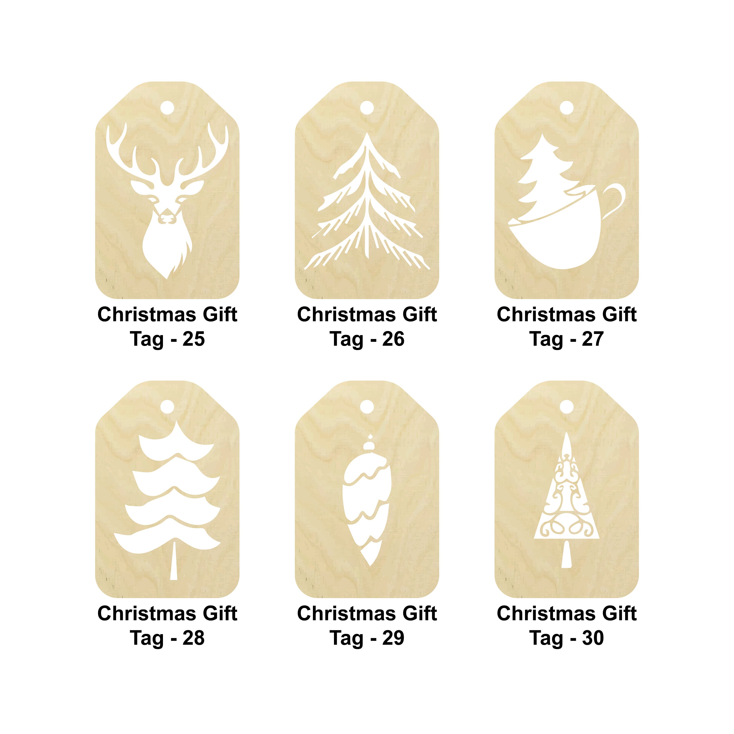 Gift Tag - Laser Cut Out Unfinished Wood Craft Shape TAG27 Gift Tag - Laser Cut Out Unfinished Wood Craft Shape TAG27