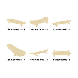 Forme de planche à roulettes en bois - Plusieurs tailles - Formes de découpe en bois non finies découpées au laser | Cadeau de décoration pour la maison | Cadeau amateur d'art ou de sport