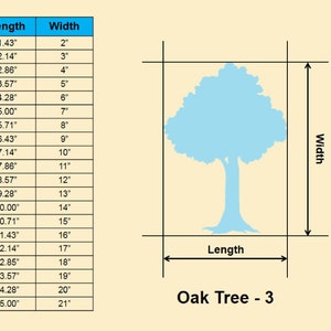 Oak Tree shape Multiple Sizes Laser Cut Unfinished Wood Cutout Shapes Home Decoration Gift Fall Interchangeable signs image 4