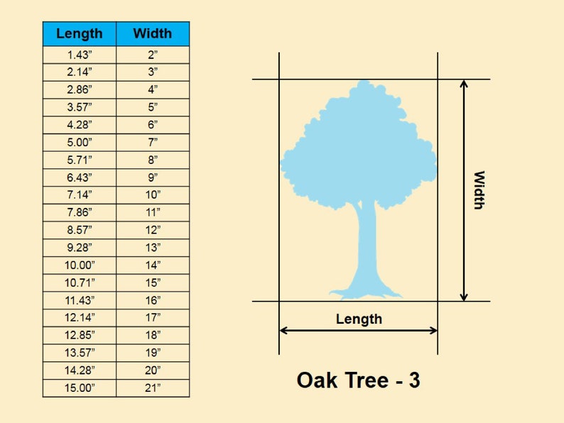 Two Tree Lengths Oak Tree Shape - Multiple Sizes - Laser Cut Unfinished Wood Cutout ...