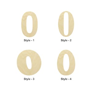 Forme en bois numéro 0 - Tailles multiples - Découpe au laser Formes découpées en bois non finies | Cadeau de décoration d’intérieur | Collège - Craft Shape