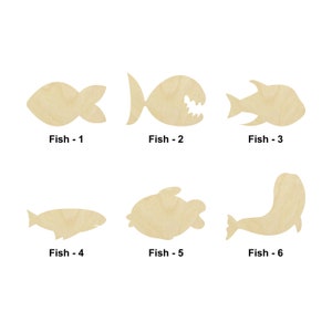 Fish - Sea animal-Multiple Sizes - Laser Cut Unfinished Wood Cutout Shapes | Home Decoration Gift | Interchangeable wooden sign