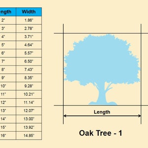 Oak Tree shape Multiple Sizes Laser Cut Unfinished Wood Cutout Shapes Home Decoration Gift Fall Interchangeable signs image 2