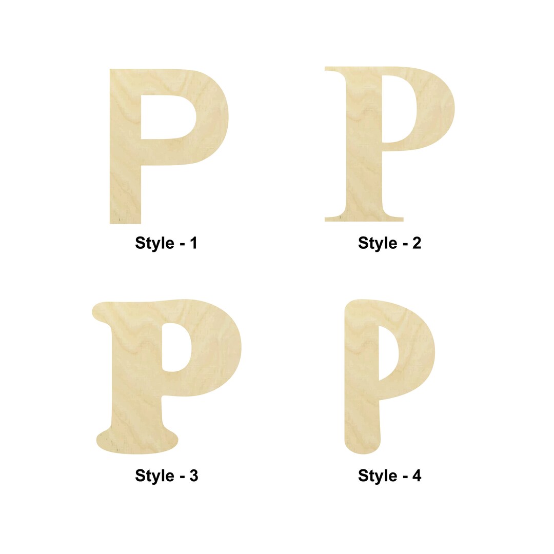 Buy Block Letter P Wooden Shape Multiple Sizes- Laser Cut