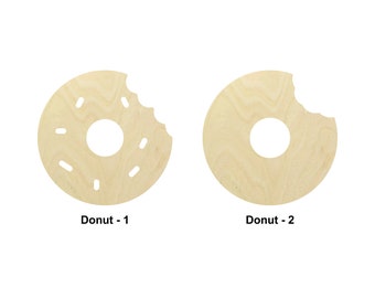 Donut - Food Shape - Multiple Sizes - Laser Cut Unfinished Wood Cutout Shapes | Home Decoration Gift | Interchangeable sign