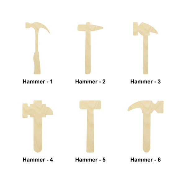 Hammer tools shape - Multiple Sizes - Laser Cut Unfinished Wood Cutout Shape | Home Decoration | Interchangeable sign | Crafts love