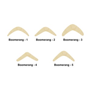 Forma Boomerang - Dimensioni multiple - Forme ritagliate in legno non finito tagliate al laser / Regalo per la decorazione della casa / Regalo per gli amanti dell'arte