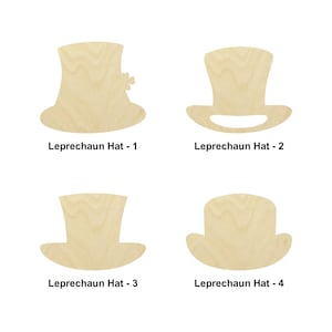 Leprechaun Hat wooden Shape - Multiple Sizes- Laser Cut Unfinished Wood Cutout Shapes | Home Decoration Gift | St Patrick&#39;s day wood cutouts
