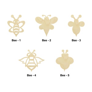 Forme d'insecte abeille - Plusieurs tailles - Forme de bois brut découpée au laser | Cadeau de décoration d'intérieur | Plaque interchangeable | Amour d'été