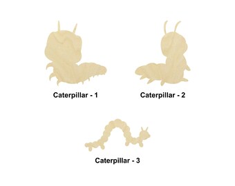 Caterpillar insect shape - Multiple Sizes - Laser Cut Unfinished Wood Cutout Shape | Home Decoration | Interchangeable sign | Summer love