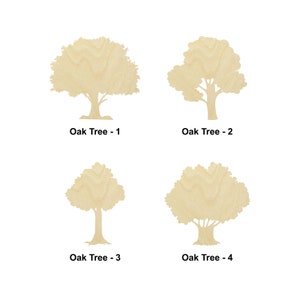Oak Tree shape Multiple Sizes Laser Cut Unfinished Wood Cutout Shapes Home Decoration Gift Fall Interchangeable signs image 1