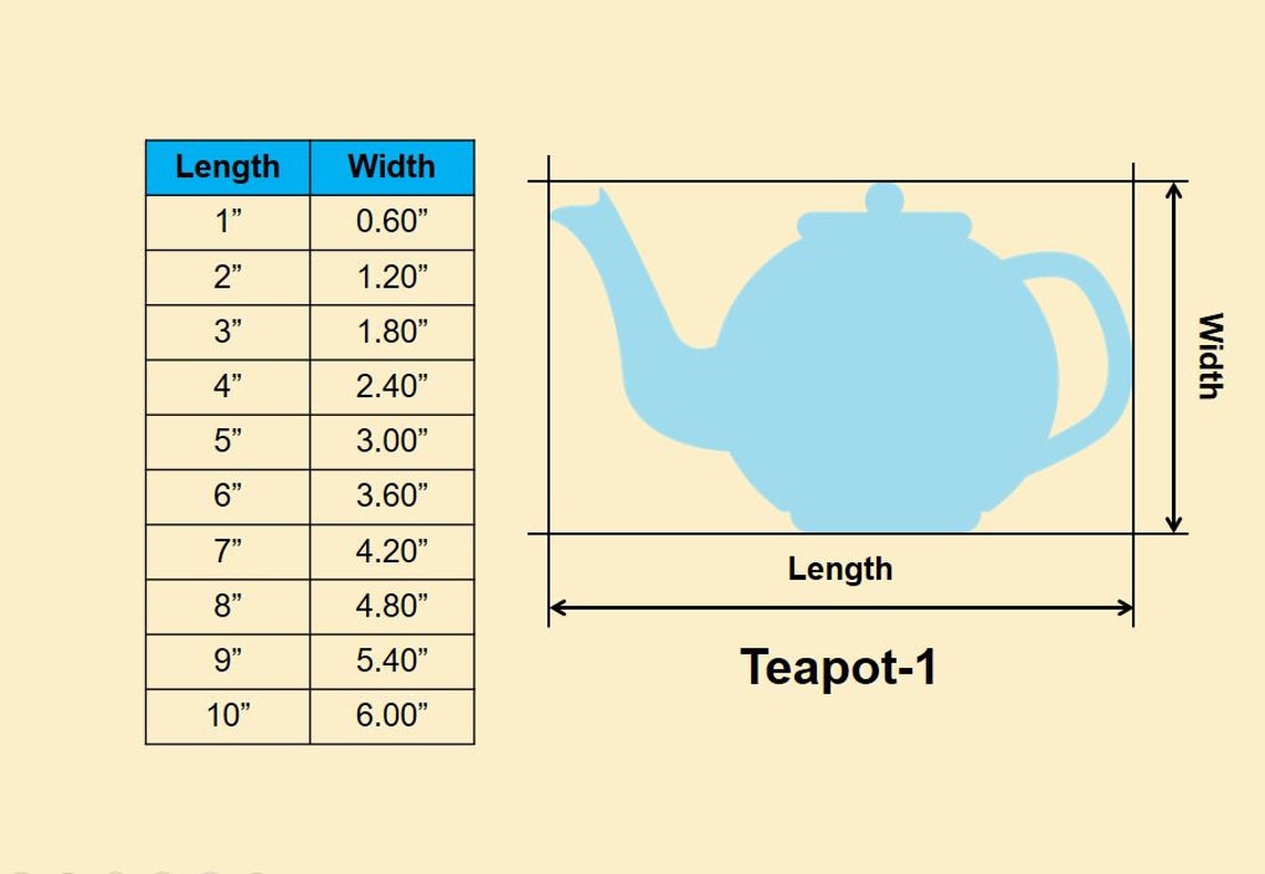 Teapotshape Multiple Sizes Laser Cut Unfinished Wood Etsy