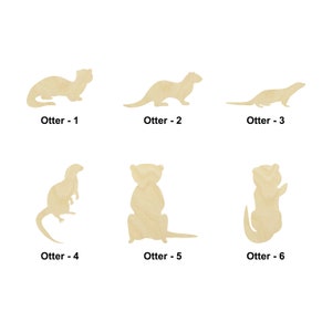 Otter Sea Animal-Multiple Sizes - Découpe au laser Découpe en bois non fini Formes | Cadeau de décoration intérieure | Enseigne en bois interchangeable